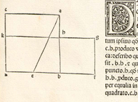 Detail of page from Euclid's Elements. Please click to view entire page.